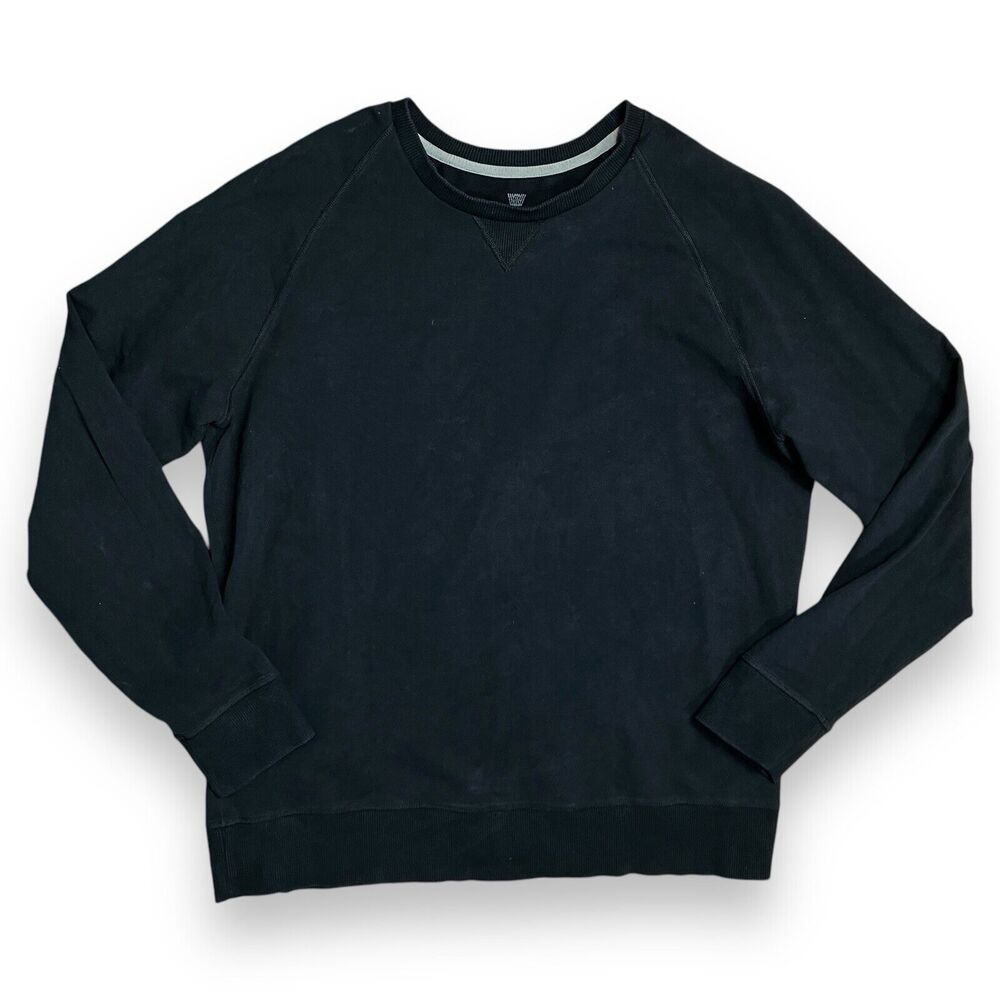 Mack Weldon Sweatshirt‎ Mens M Black Stretch Crewneck Pullover Normcore Everyday